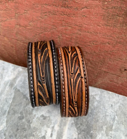 The Vera Hand Tooled Leather Cuff