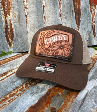 Howdy Floral Hand Tooled Patch Cap