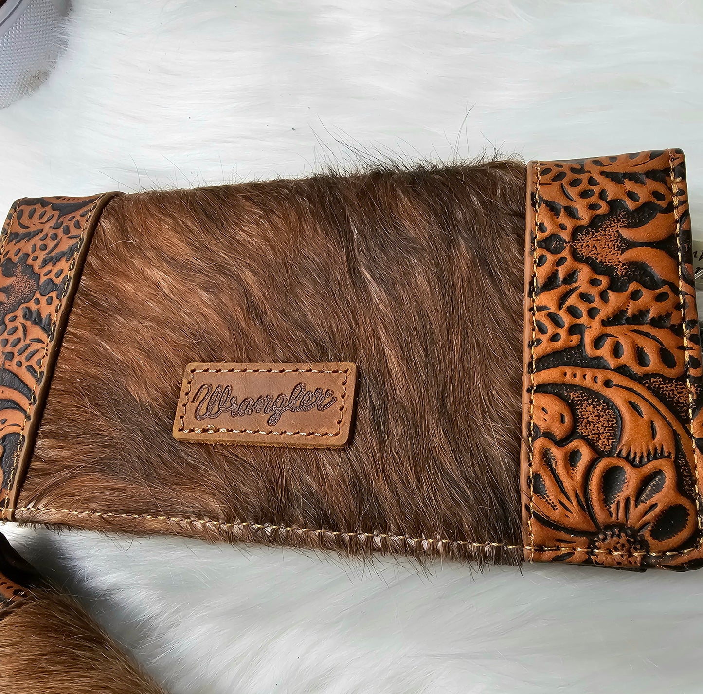 Wrangler hair on hide wallet