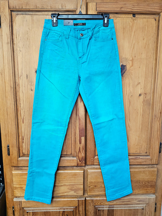 L&B turquoise skinny jeans size 8