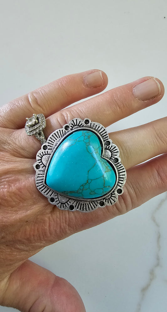 Turquoise Heart Ring