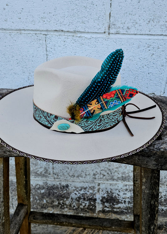 Turquoise Aztec Hat Feather Bundle