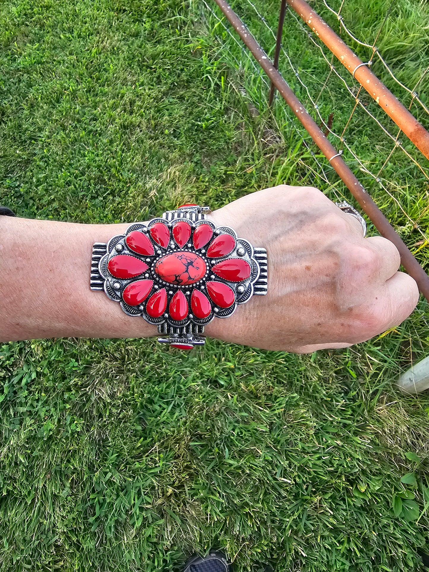 Red Concho Cowgirl Bracelet