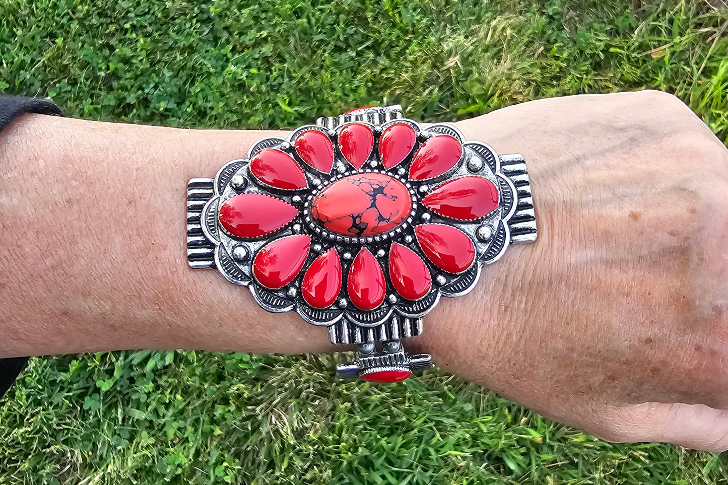 Red Concho Cowgirl Bracelet