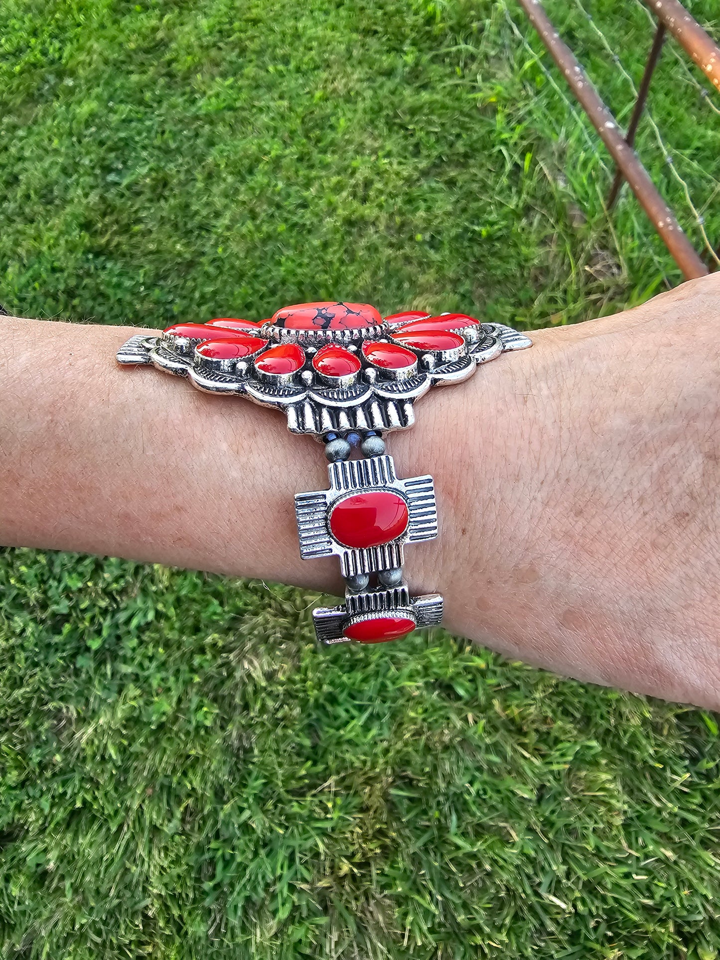 Red Concho Cowgirl Bracelet