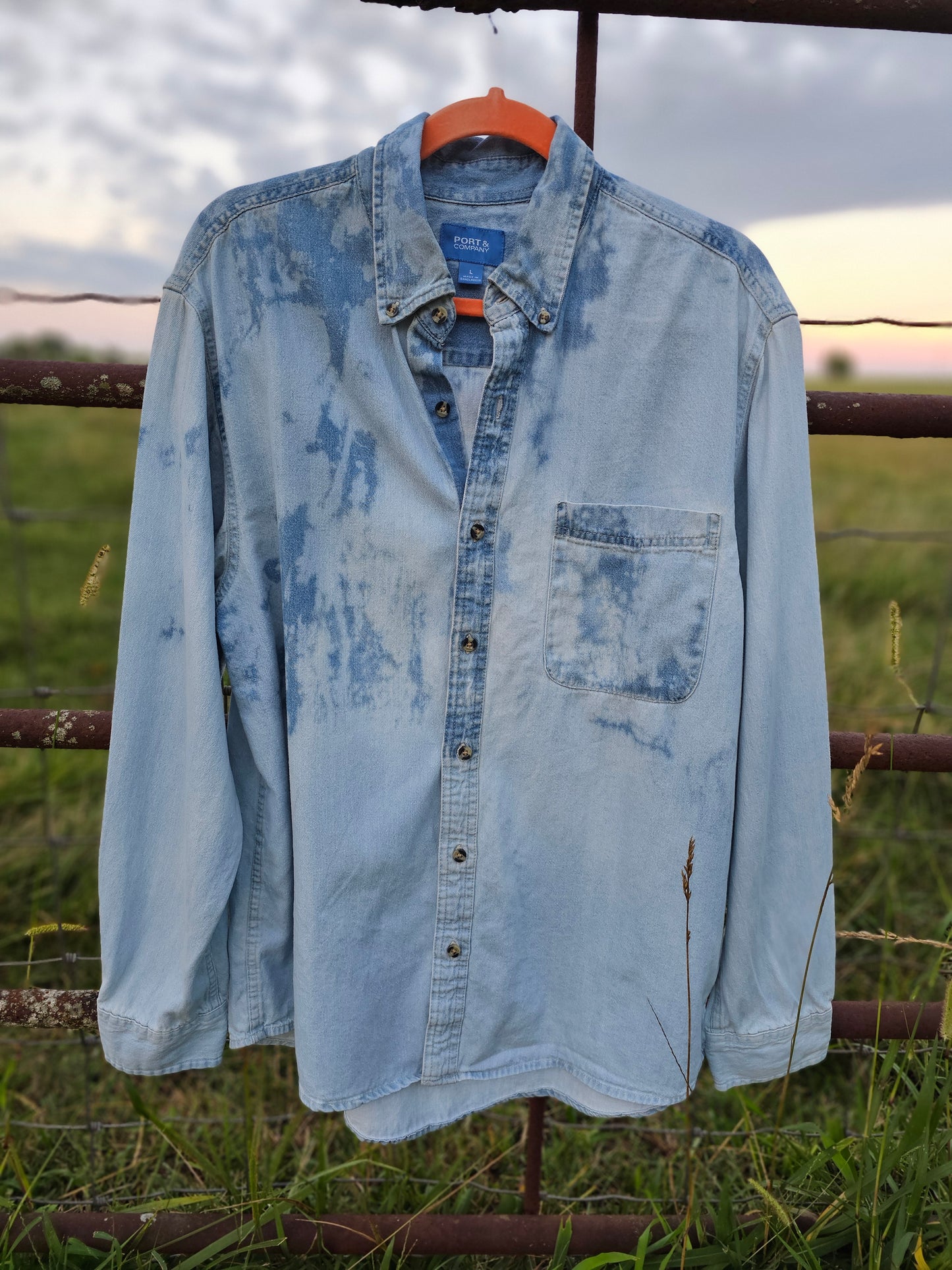 Reno Desert Cactus Bleached Denim Shirt