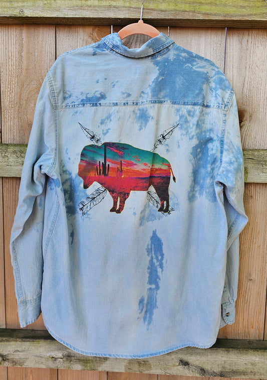 Betty Buffalo Bleached Denim Shirt