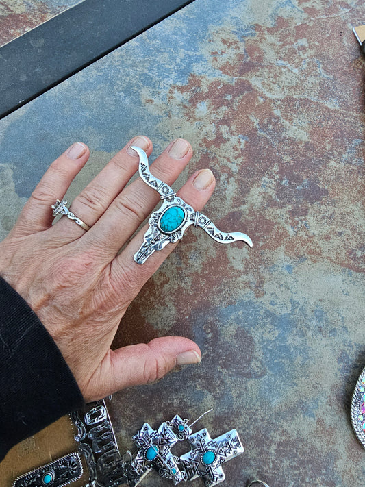 Turquoise Longhorn RIng