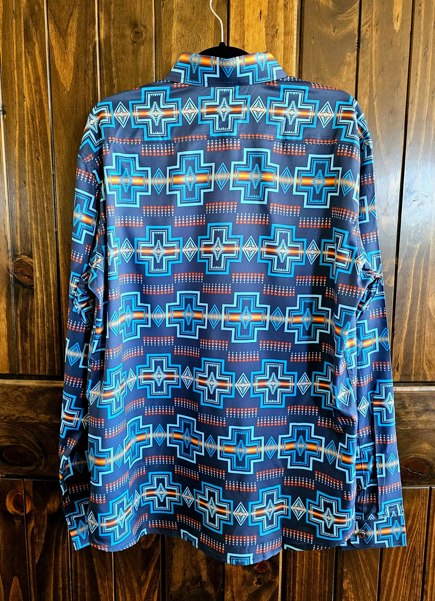 Blue Aztec Unisex Western Shirt