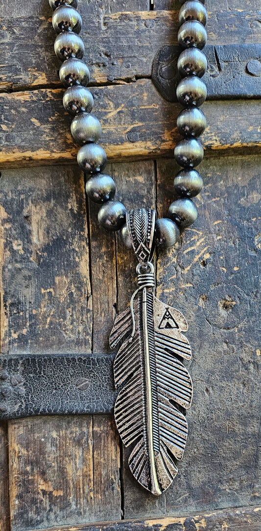 Southwestern Feather Necklace with earrings