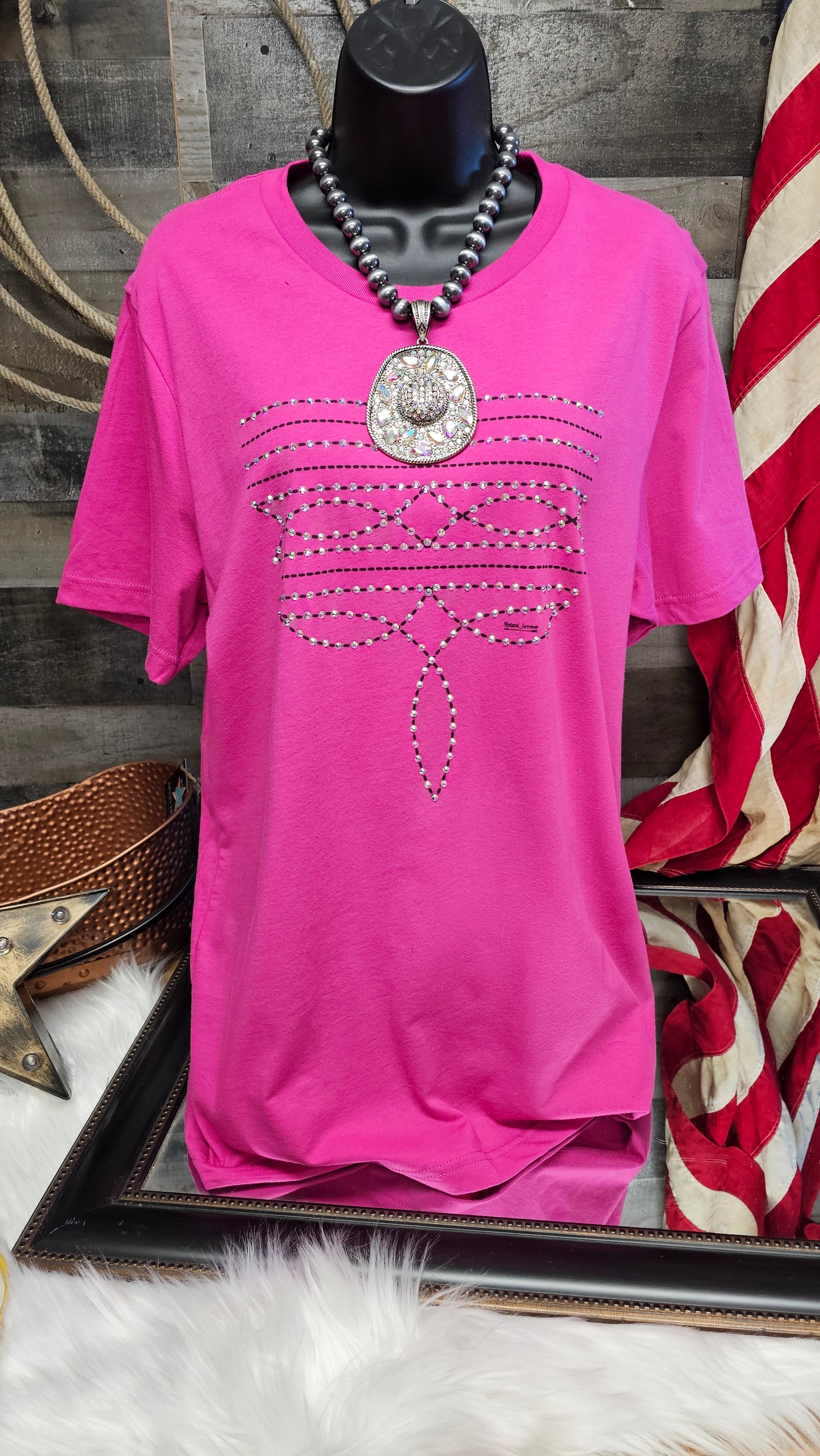 Bling Bootstitch Rhinestone Tee choice of colors