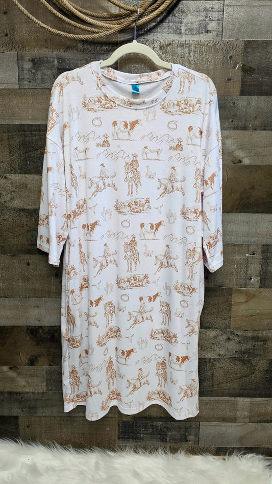 Ranch Life Oversized Sleep Shirt