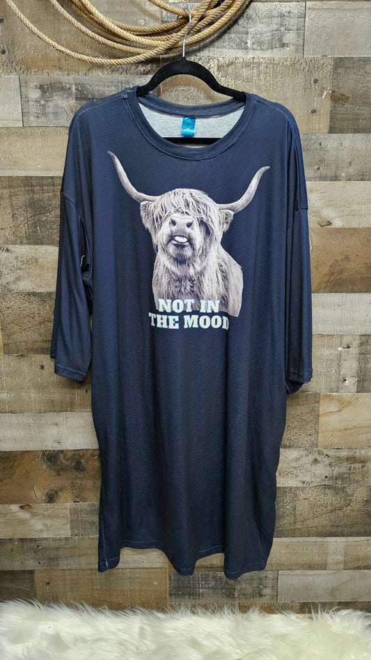 Not in the Mood Highland Oversized Sleep Shirt