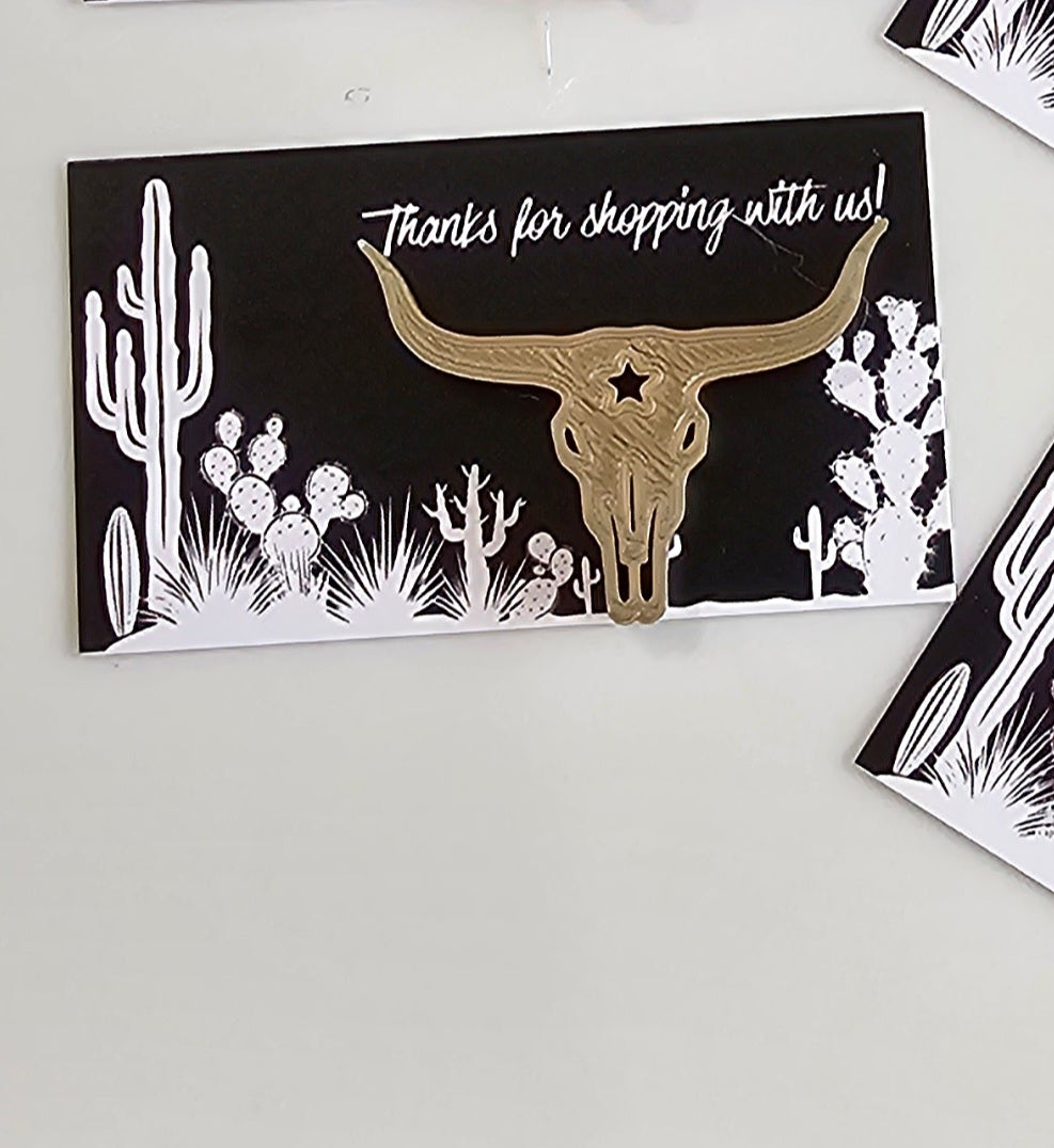 Bag of 25 -Boutique 3d Printed Package Inserts Longhorn Bull Skull Made in America