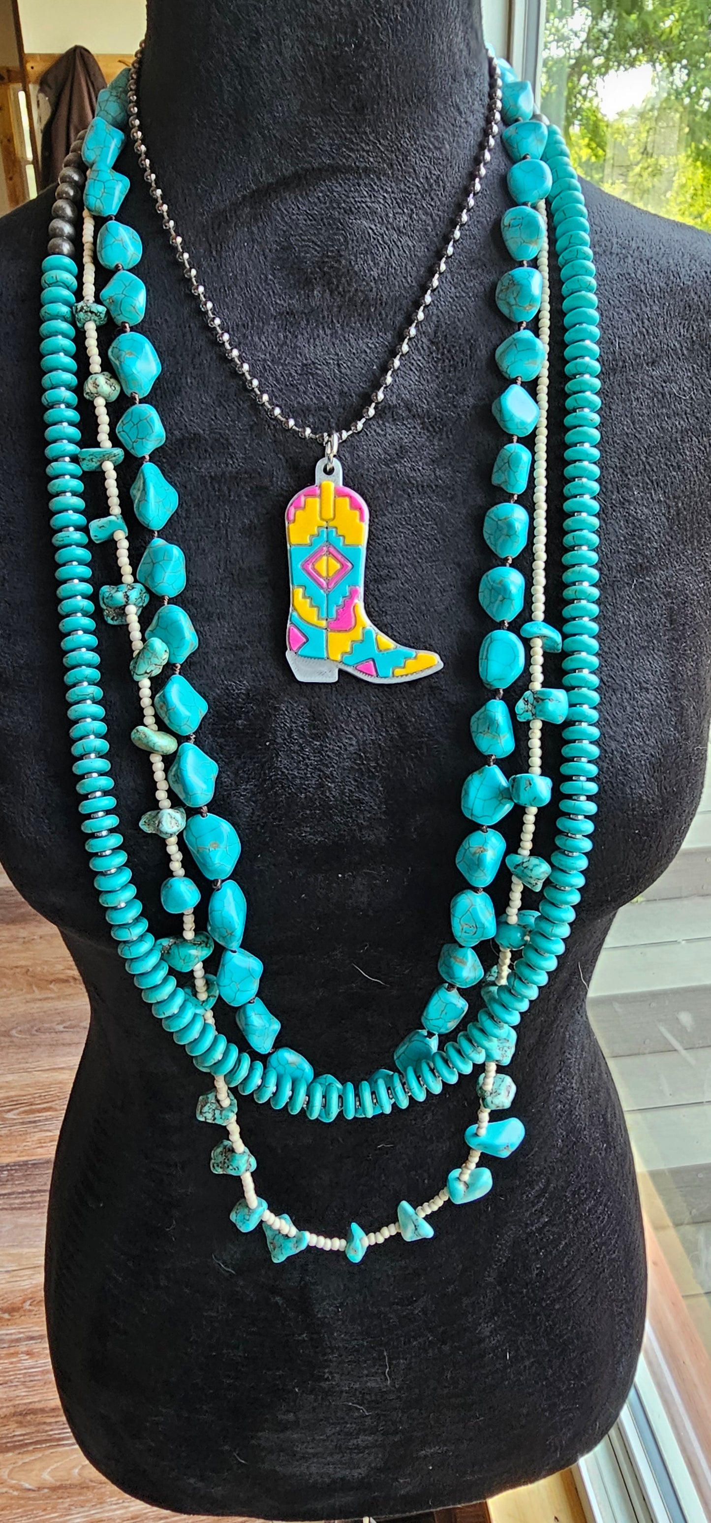 Baha Ranch 3D Print Inlay Boot Necklace