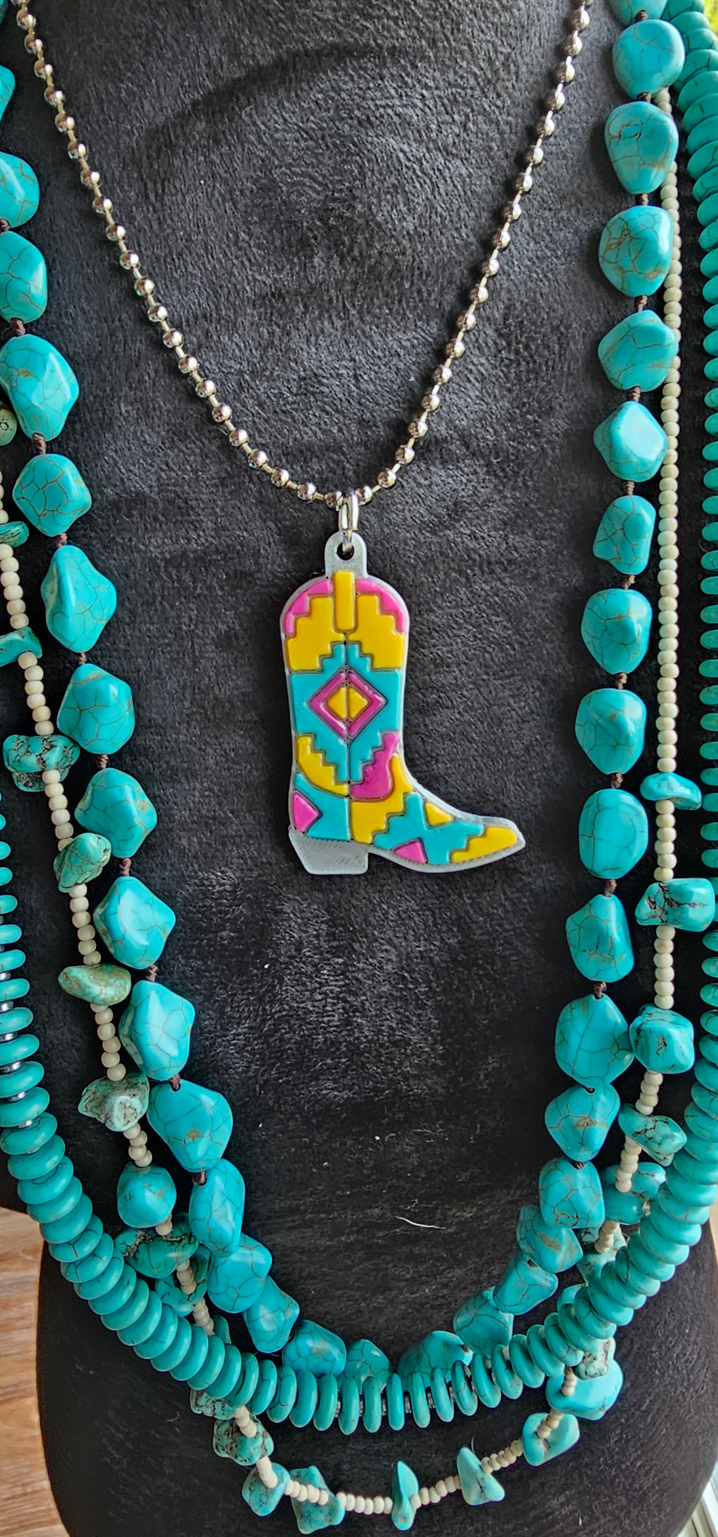 Baha Ranch 3D Print Inlay Boot Necklace
