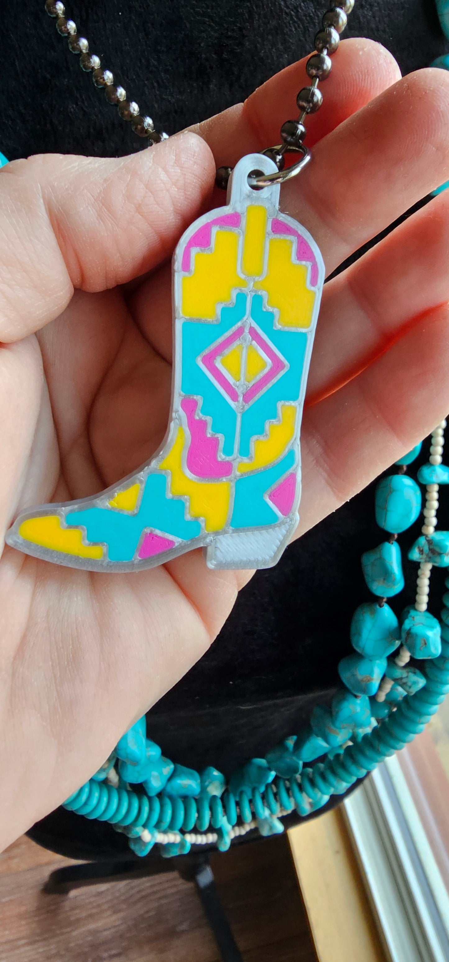 Baha Ranch 3D Print Inlay Boot Necklace