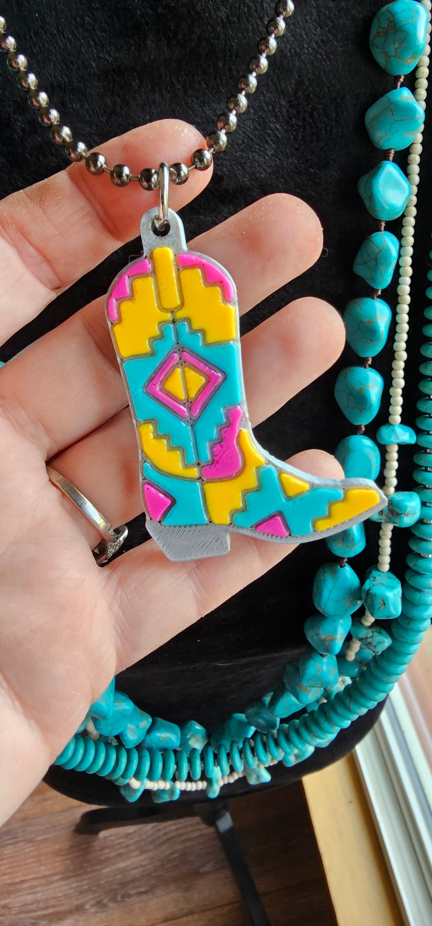 Baha Ranch 3D Print Inlay Boot Necklace