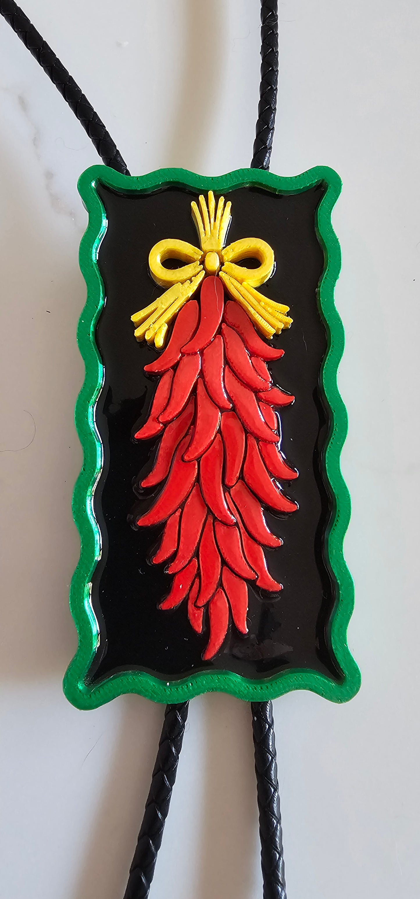 Baha Ranch Santa Fe 3D Red Chili Ristra Bolo Tie Necklace