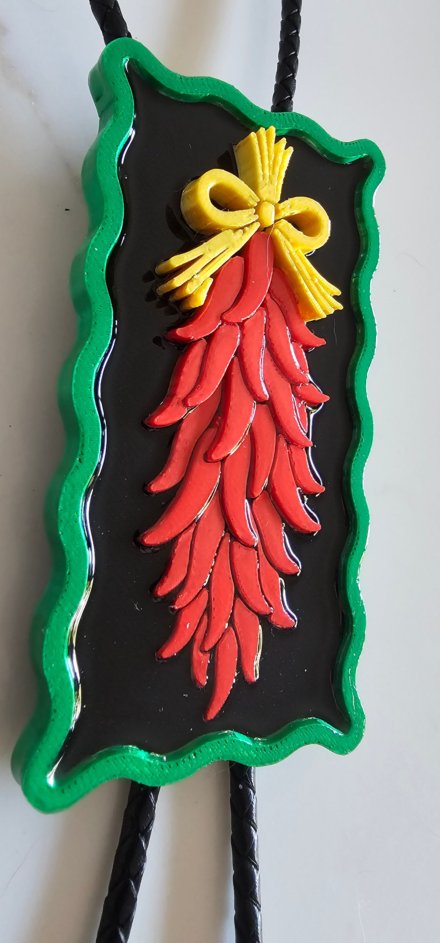 Baha Ranch Santa Fe 3D Red Chili Ristra Bolo Tie Necklace