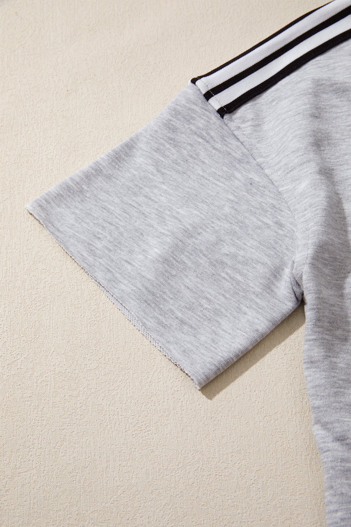 Stripe Patchwork Raw Edge Oversize Tee