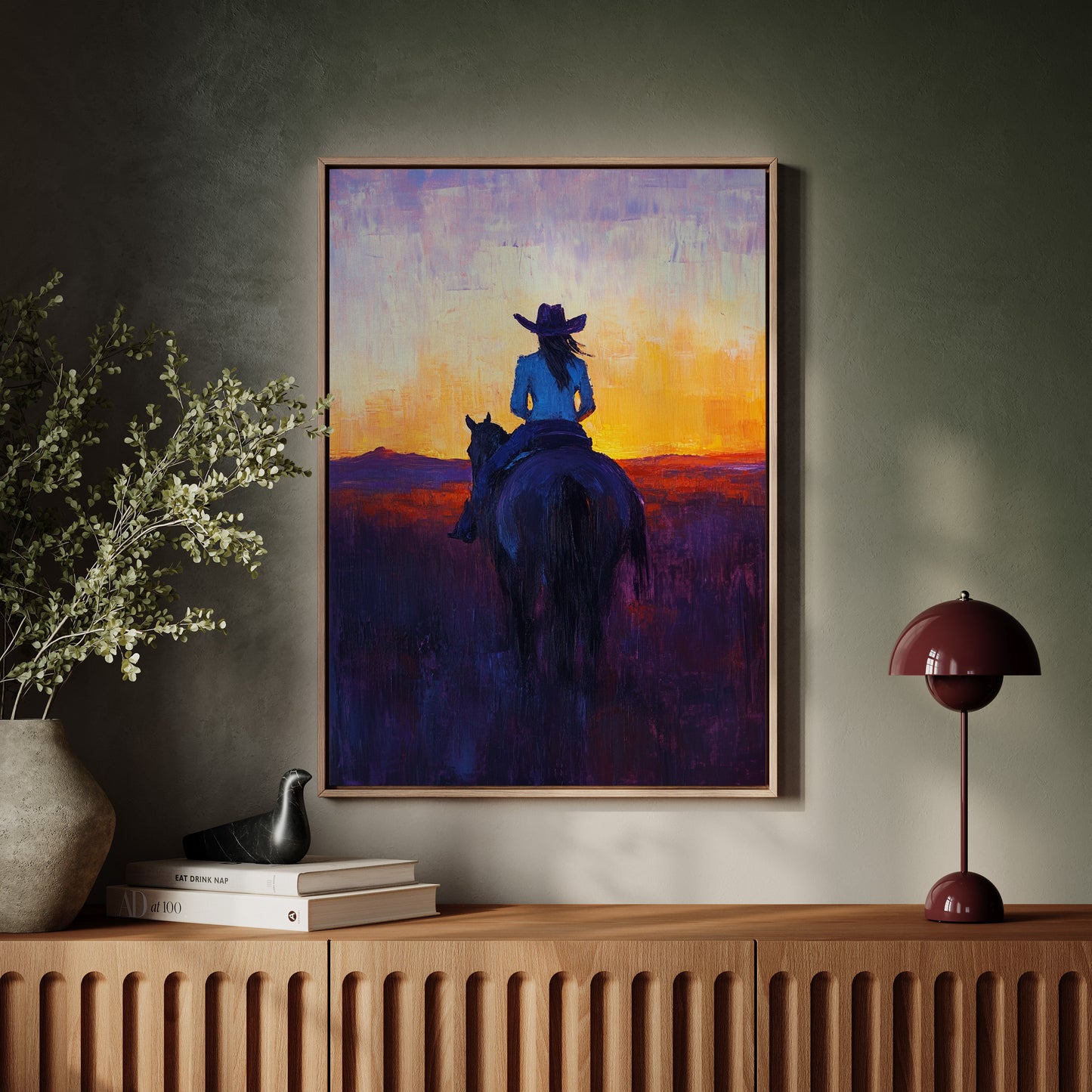 Cowgirl at Sunset Ride