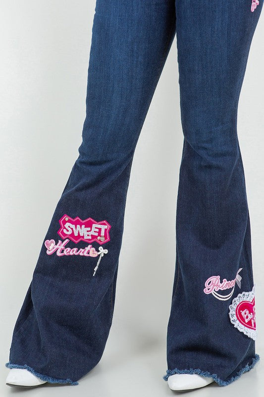SweetHeart Bell Bottom Jean in Dark Denim 34" inseam Made in America