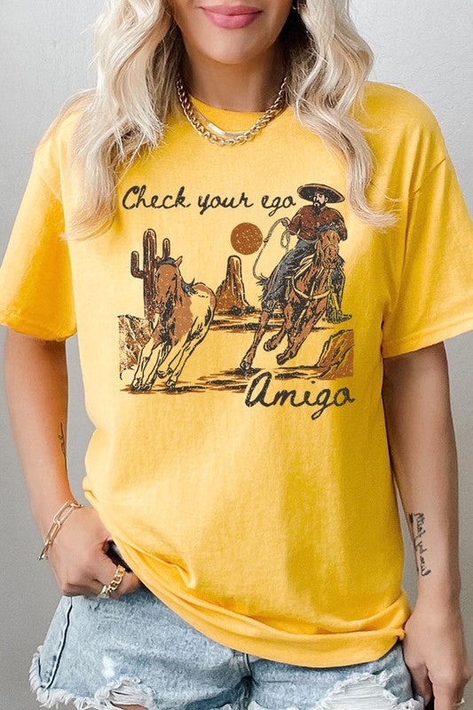 Ego Amigo Cowboy Graphic Cotton Heavyweight T Shirts choice of colors