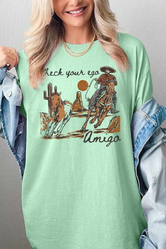 Ego Amigo Cowboy Graphic Cotton Heavyweight T Shirts choice of colors