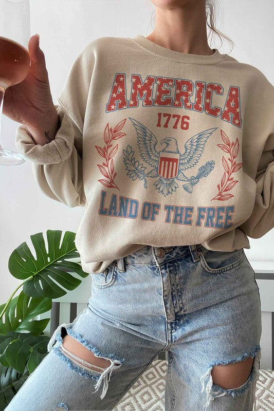 America Land of the Free Graphic Sweatshirt choice of colors