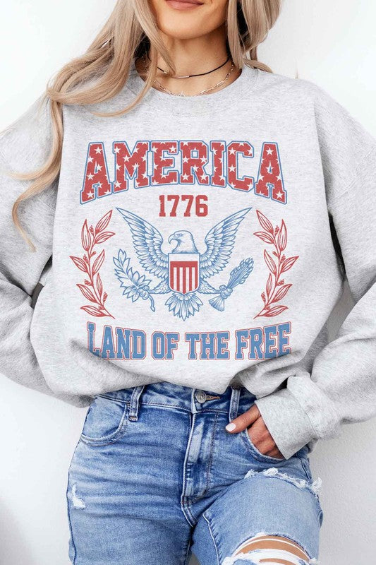 America Land of the Free Graphic Sweatshirt choice of colors