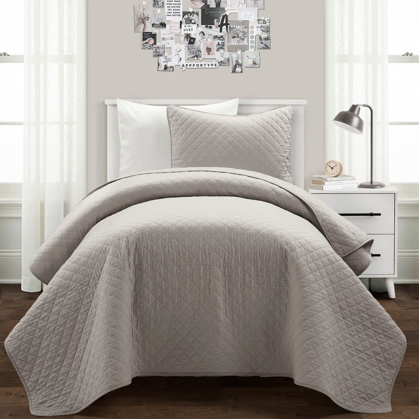 Ava Diamond Oversized Cotton Quilt Set choice of colors