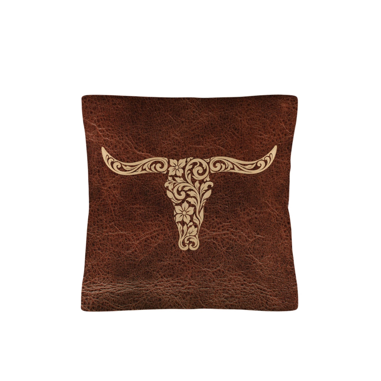 Baha Ranch Tooled Western Longhorn Pillow Case Made in America