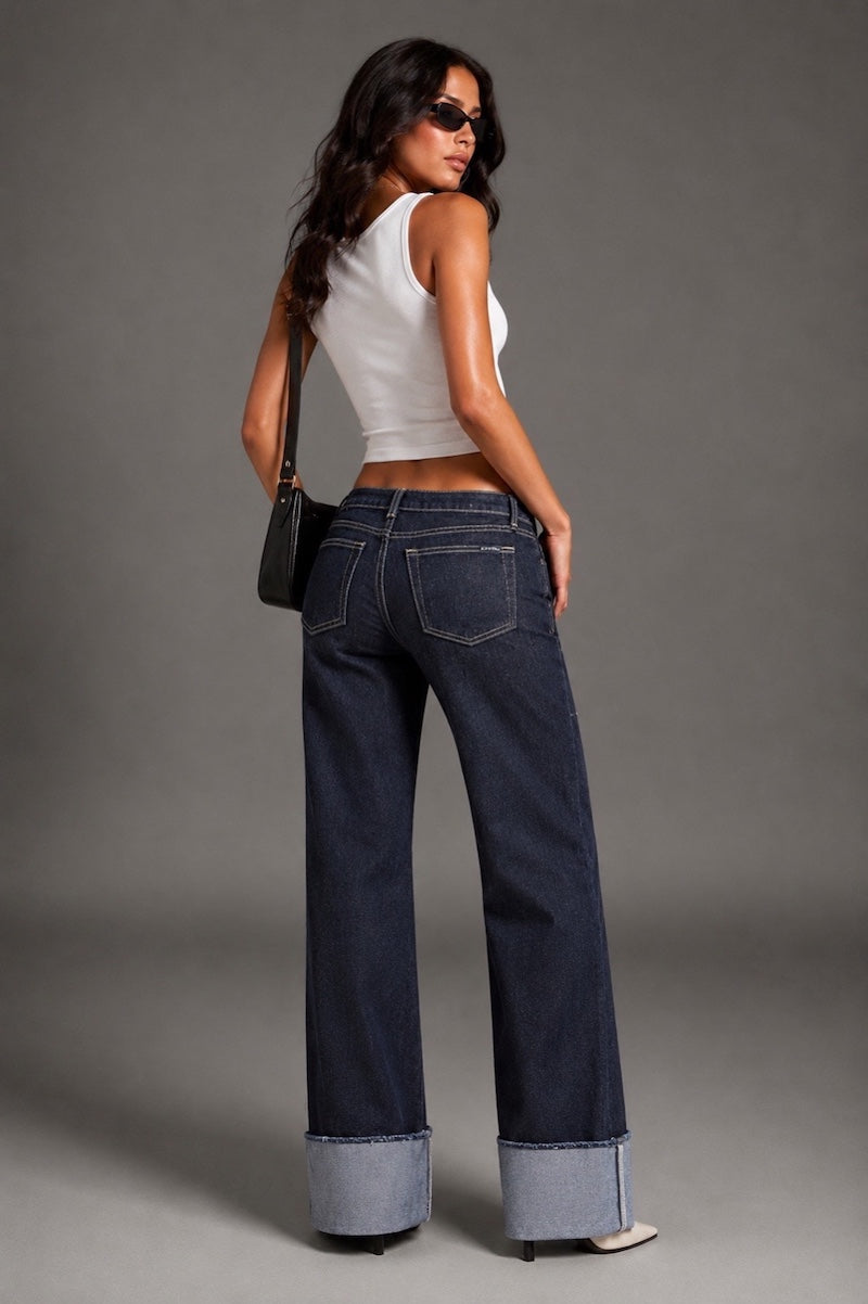 GJG Silver Static Low Rise Jean-Indigo