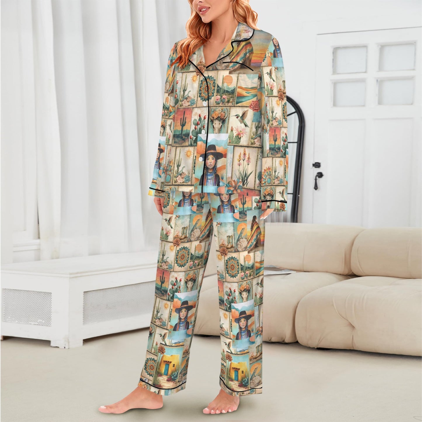 Colores de Mexico Pictures of the Southwest Satin Pajamas