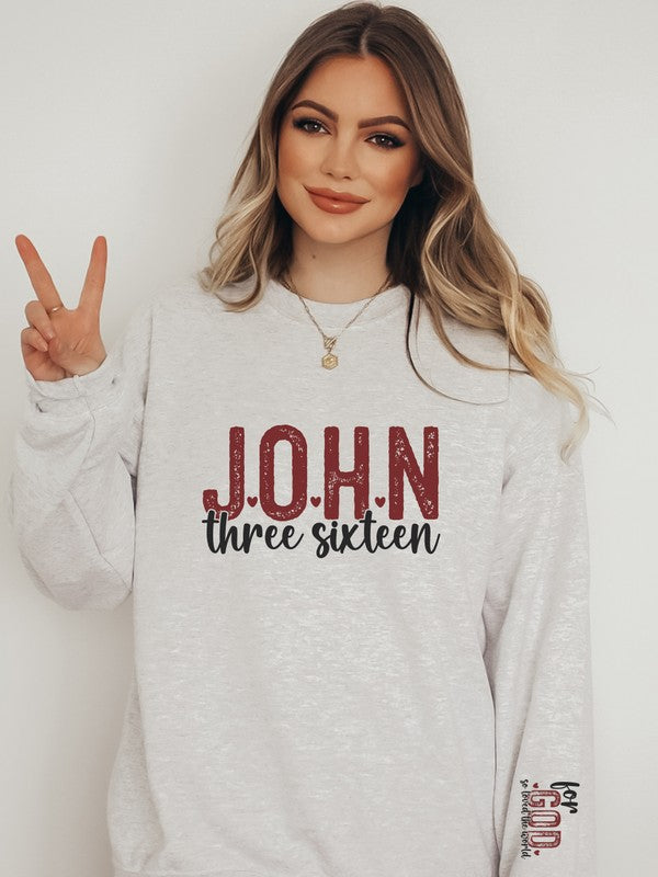 John 3 16 For God So Loved  Crew Sweatshirt choice of colors