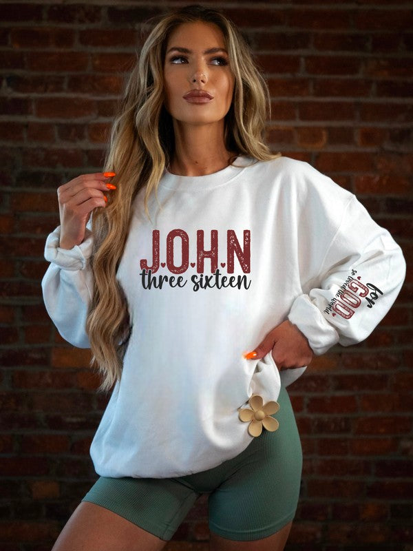 John 3 16 For God So Loved  Crew Sweatshirt choice of colors