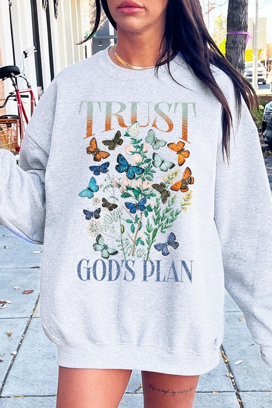 Trust God's Plan Christian Graphic Sweatshirt