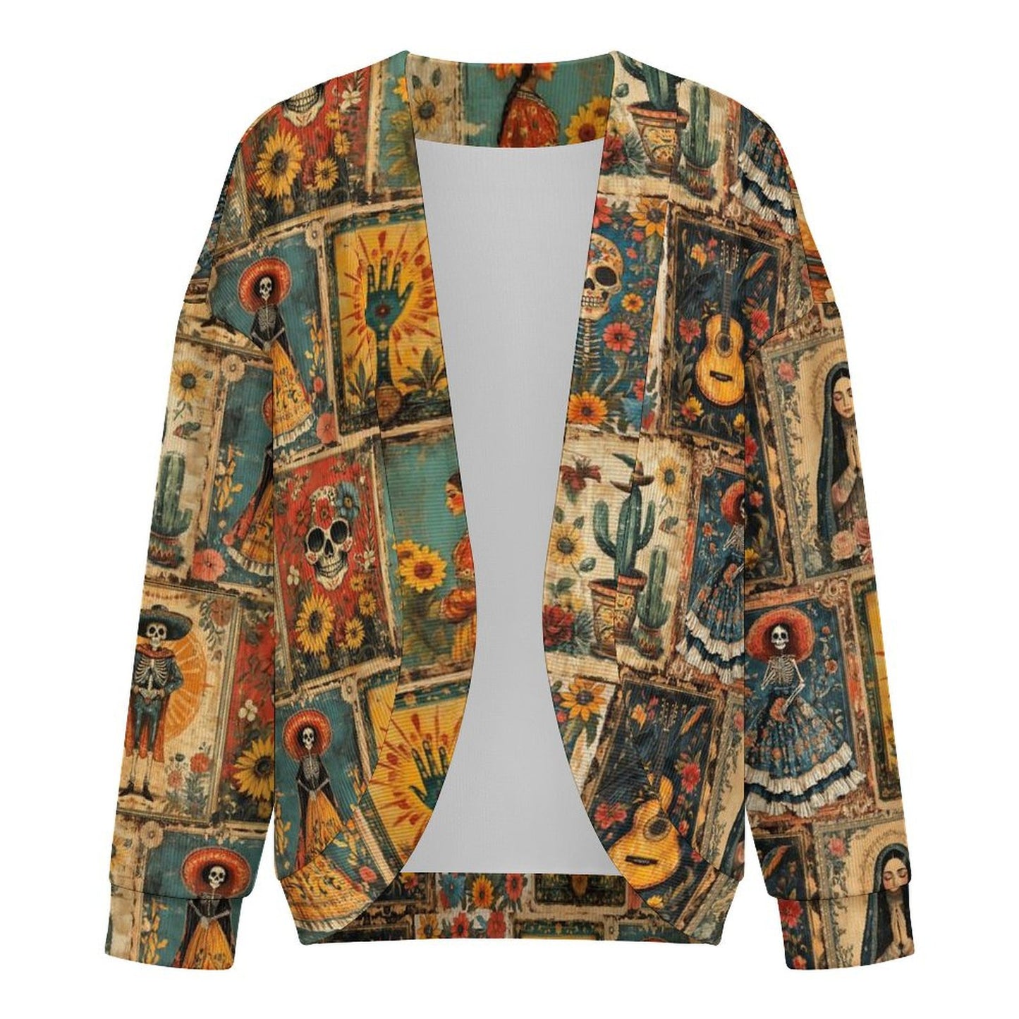 Dia de las Muertes Drop Shoulder Cardigan