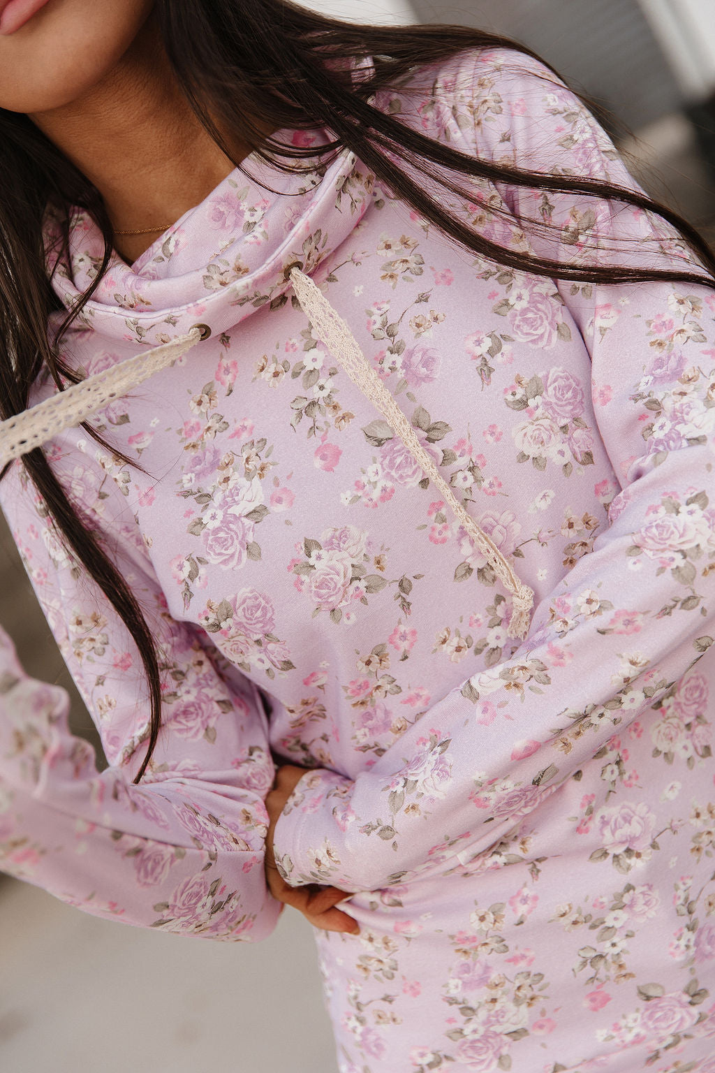 Ampersand Avenue CowlNeck Sweatshirt - Lavender Rose