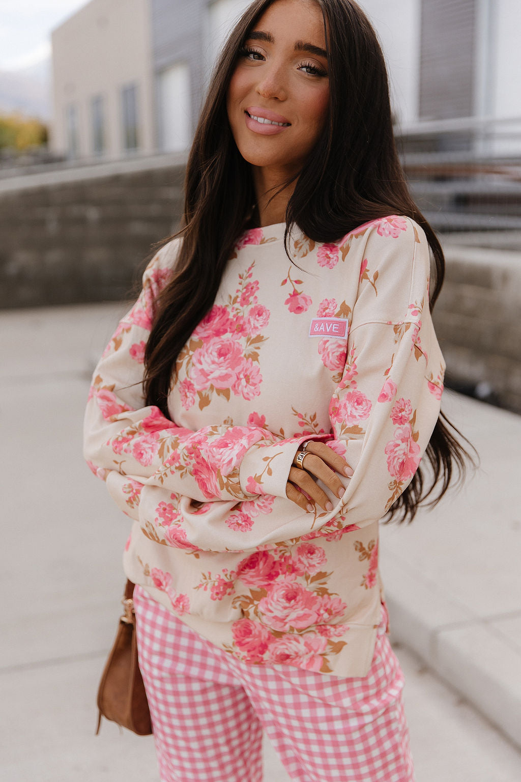 Ampersand Avenue University SideSlit Pullover - Petal Season