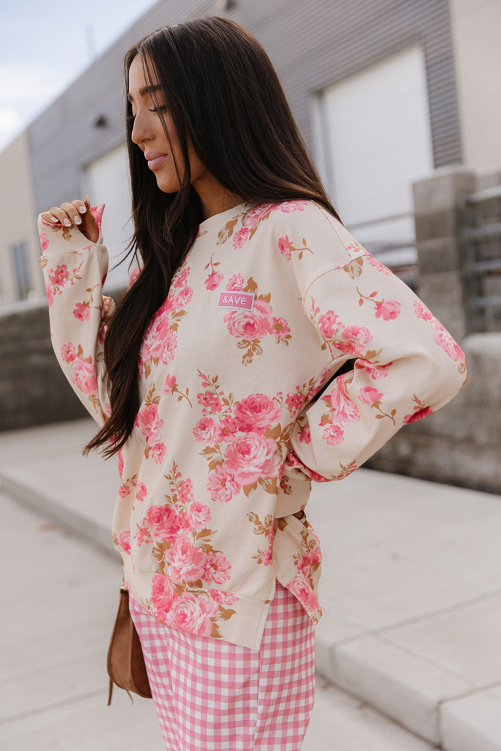 Ampersand Avenue University SideSlit Pullover - Petal Season