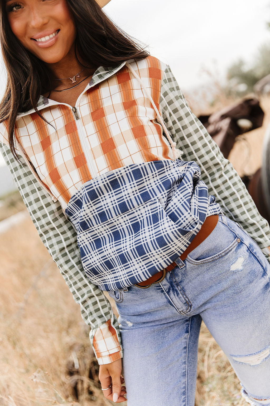 Ampersand Avenue HalfZip Sweatshirt - Cowpoke Cutie