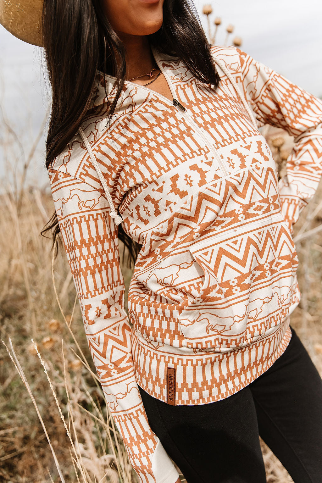 Ampersand Avenue HalfZip Sweatshirt - Bronco Babe
