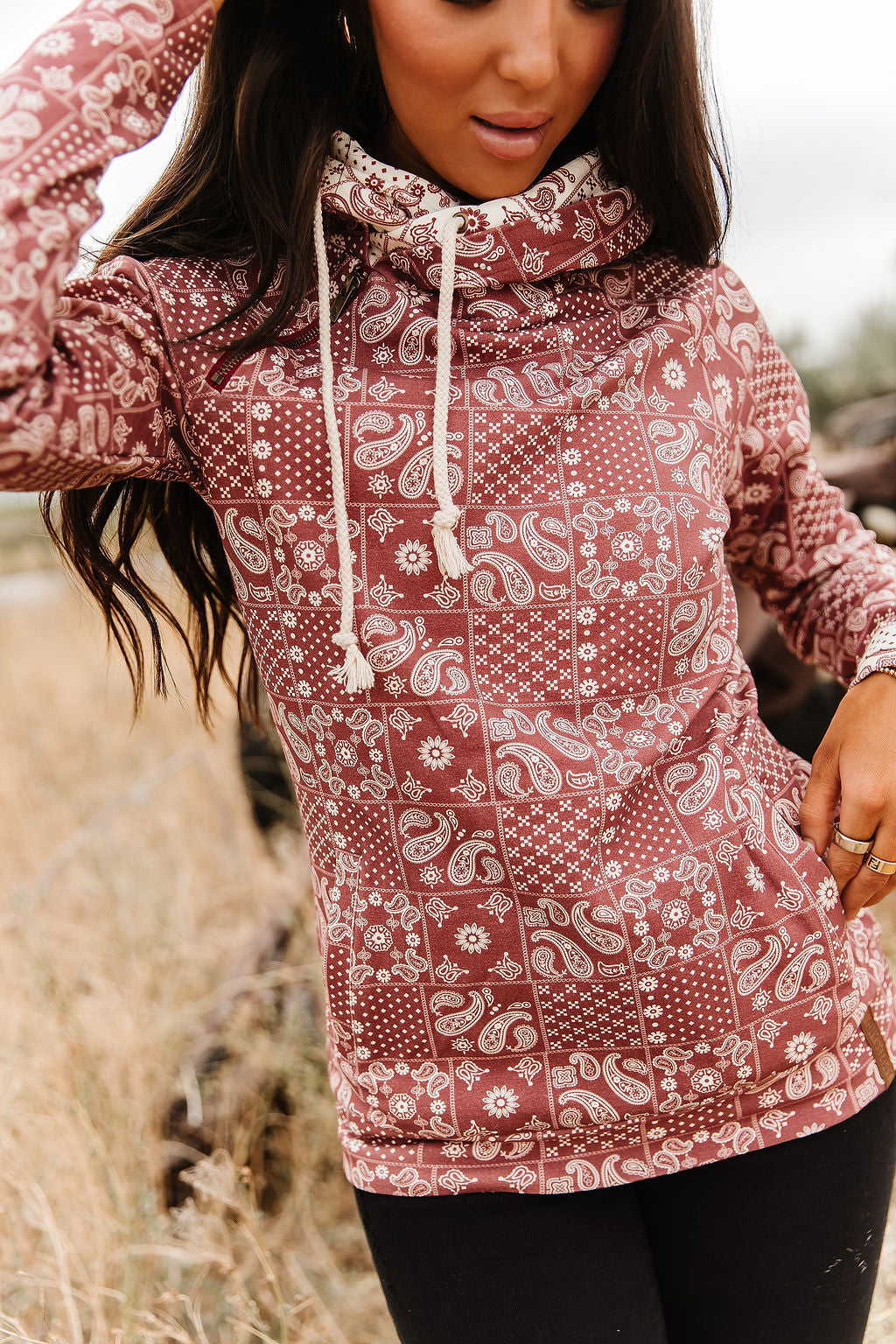 Ampersand Avenue DoubleHood™ Western Sweatshirt - Cowboy Kisses