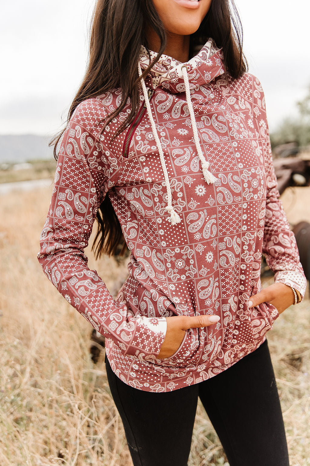 Ampersand Avenue DoubleHood™ Western Sweatshirt - Cowboy Kisses