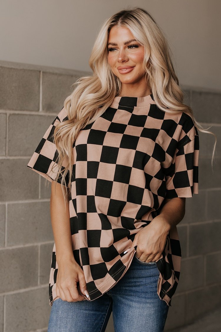 Ampersand Avenue Boyfriend Tee - Checkmate