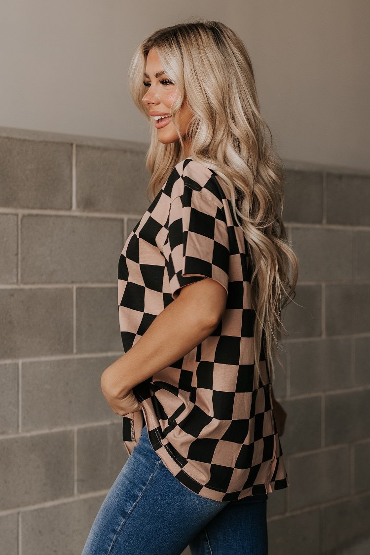 Ampersand Avenue Boyfriend Tee - Checkmate