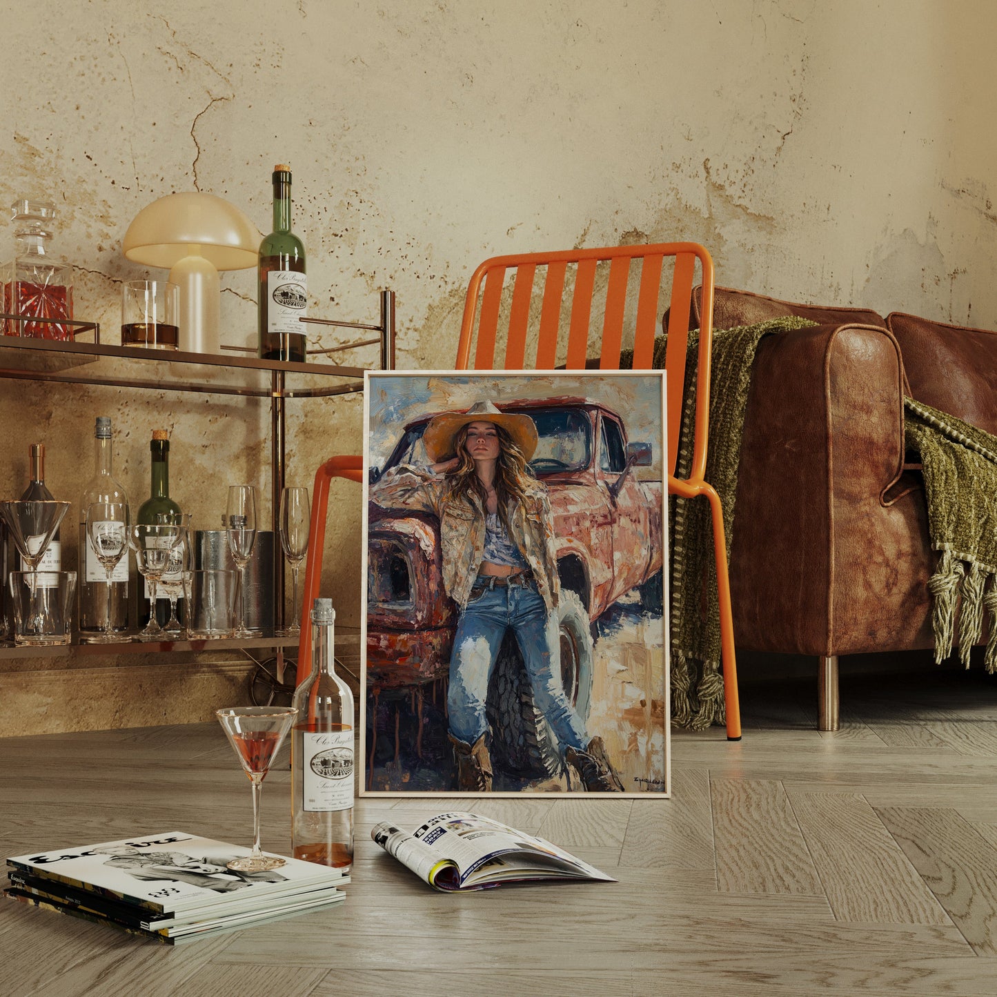 Rebel Cowgirl by the Rusted Pickup