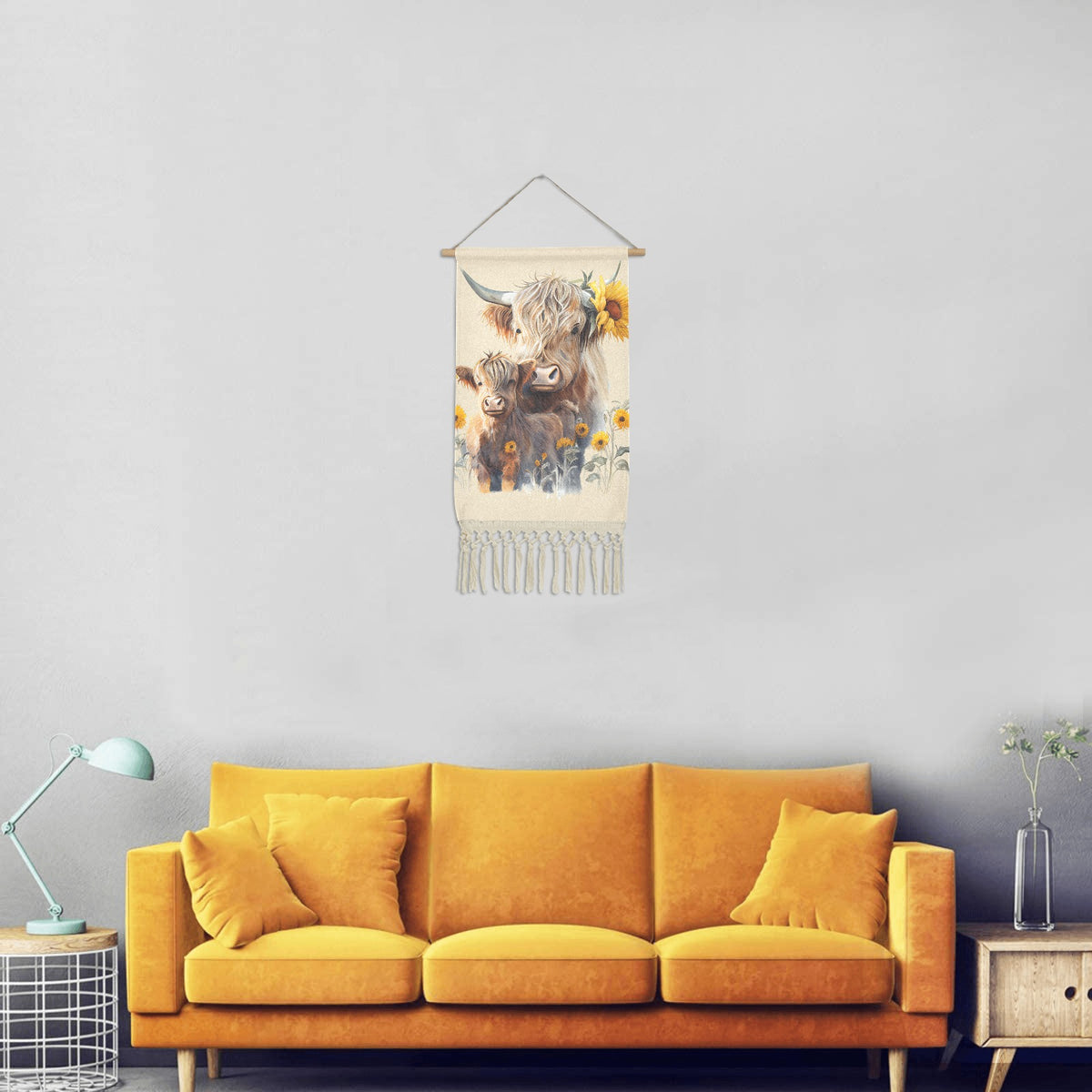 Baha Ranch Highland Wall Hanging Linen Poster Made in America